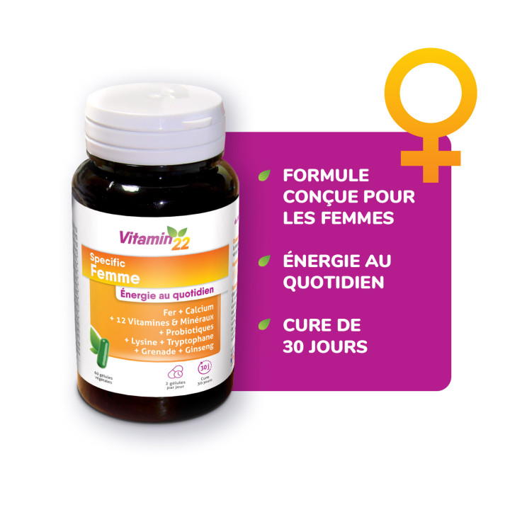 Pack VITAMIN'22 Spécifique Femme - Cure Vitamines double action