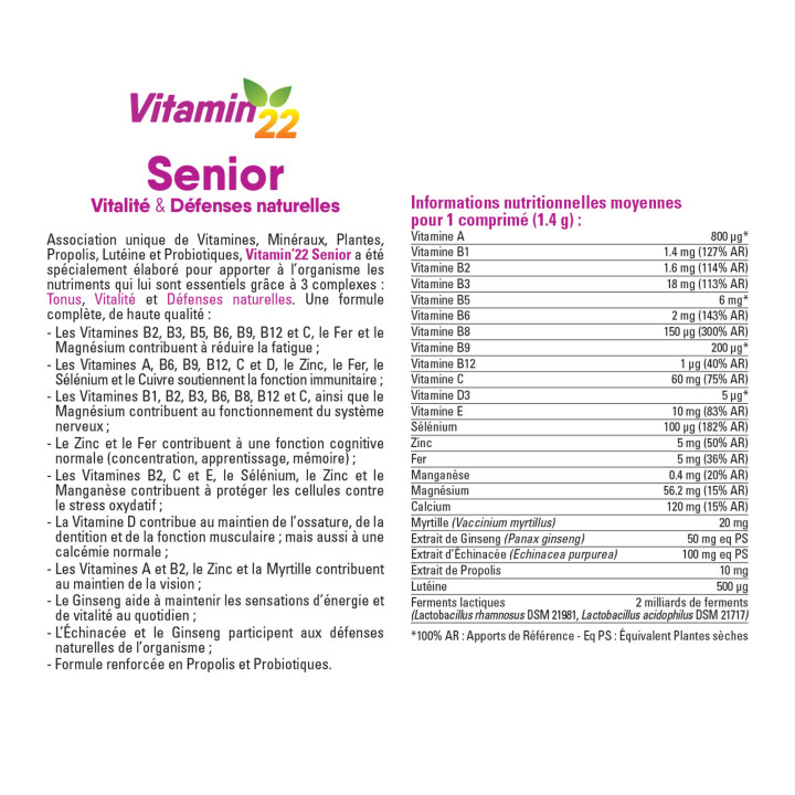 PACK VITAMIN'22 SENIOR - Tonus & Vitalité après 50 ans