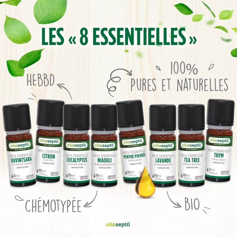 Découvrez notre coffret composé de 8 huiles essentielles