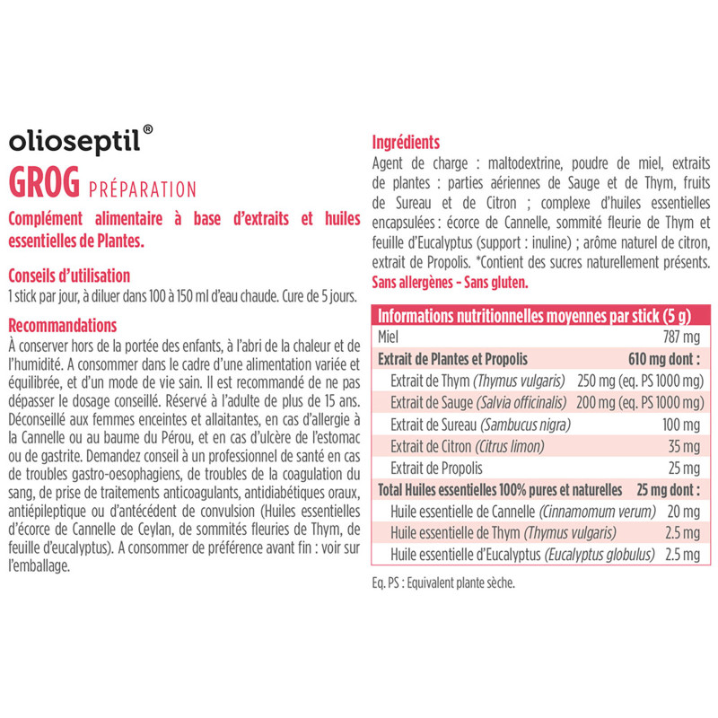 OLIOSEPTIL® PRÉPARATION POUR GROG