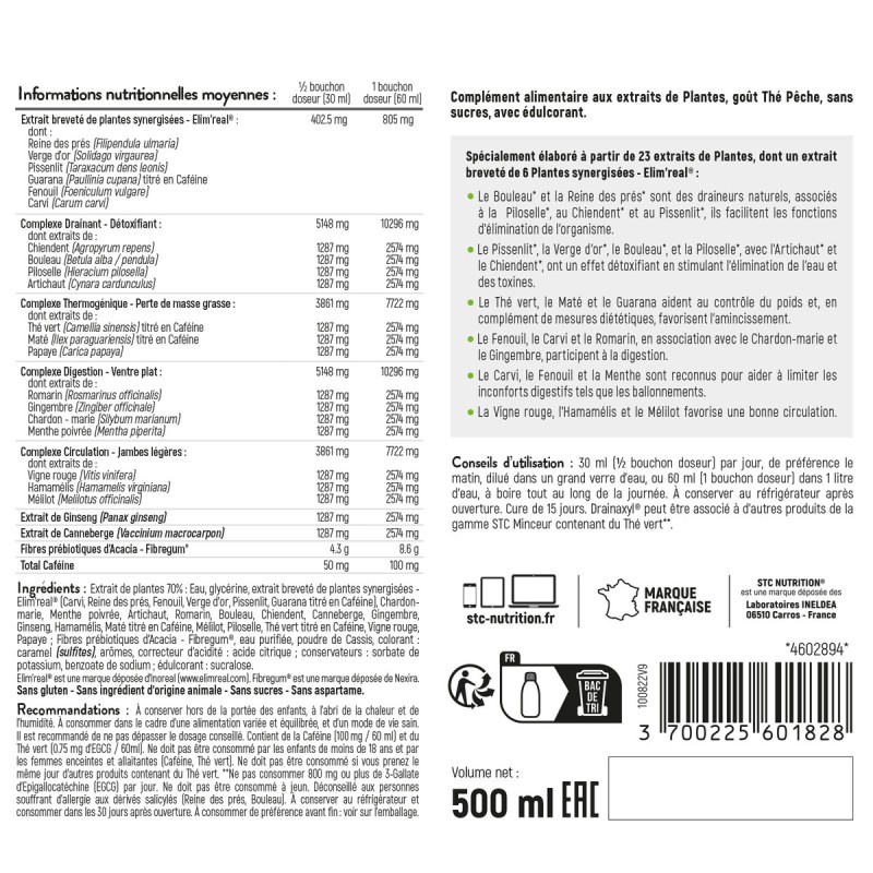 Drainaxyl 500 STC Nutrition - Draineur Minceur & brûle-graisse - 500ml Drainaxyl 500 STC Nutrition - Draineur Minceur & brûle-graisse - 500ml