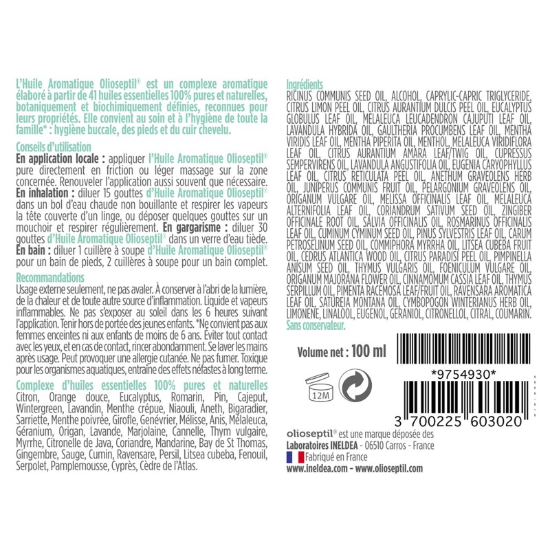 OLIOSEPTIL® HUILE AROMATIQUE AUX 41 HE OLIOSEPTIL® HUILE AROMATIQUE AUX 41 HE