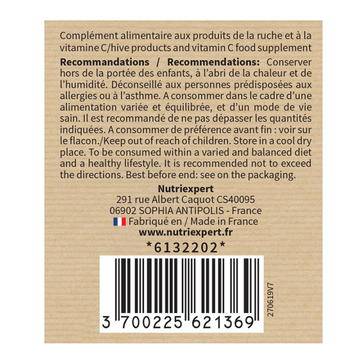 Gelée Royale Pollen - Augmente résistance de l'organisme - 60 gélules