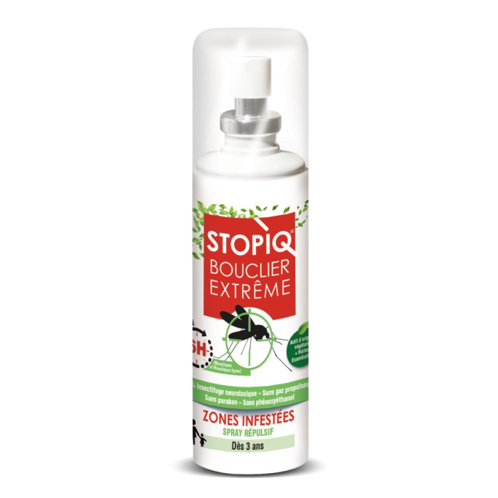 STOPIQ Bouclier Extrême -  - Spray répulsif insectes - Spray de 75 ml