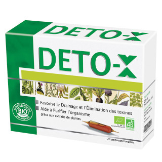 Deto-X Bio - Drainage et élimination des toxines - 20 ampoules 10 ml