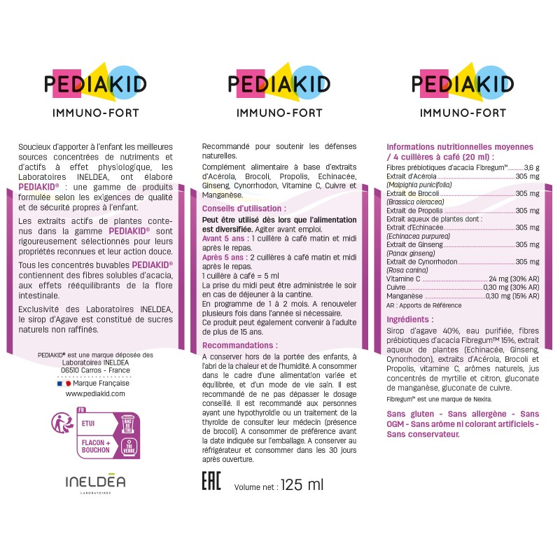 Immunstark - PEDIAKID - Flascheninhalt 125 ml oder 250 ml Immunstark - PEDIAKID - Flascheninhalt 125 ml oder 250 ml