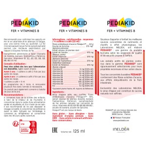 Eisen + B-Vitamine - PEDIAKID - Flascheninhalt : 125 ml Eisen + B-Vitamine - PEDIAKID - Flascheninhalt : 125 ml