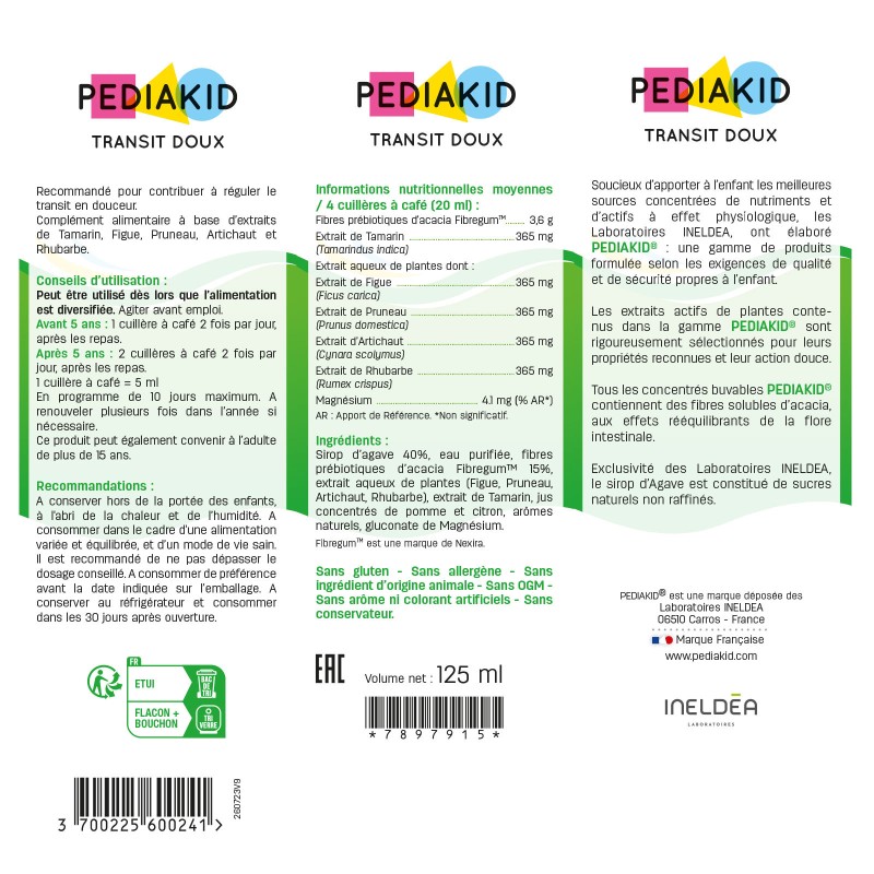Sanfter Stuhlgang - PEDIAKID - Flascheninhalt : 125 ml Sanfter Stuhlgang - PEDIAKID - Flascheninhalt : 125 ml