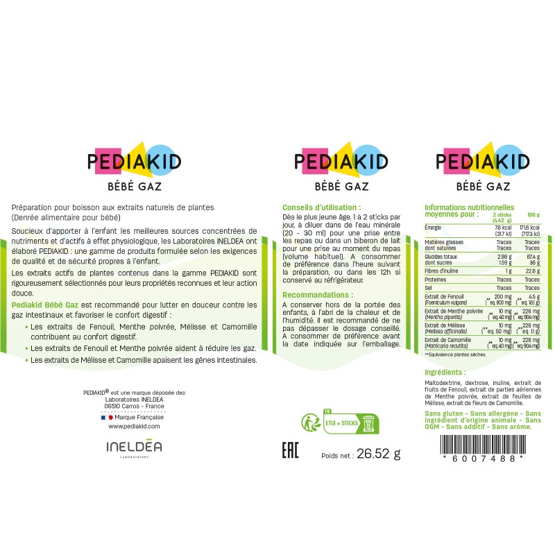 PEDIAKID® BEBE GAZ - For better intestinal comfort