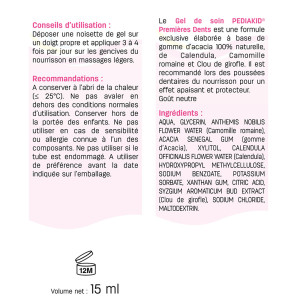 Erstes Zahnpflegegel - PEDIAKID - Tubeninhalt :15 ml Erstes Zahnpflegegel - PEDIAKID - Tubeninhalt :15 ml