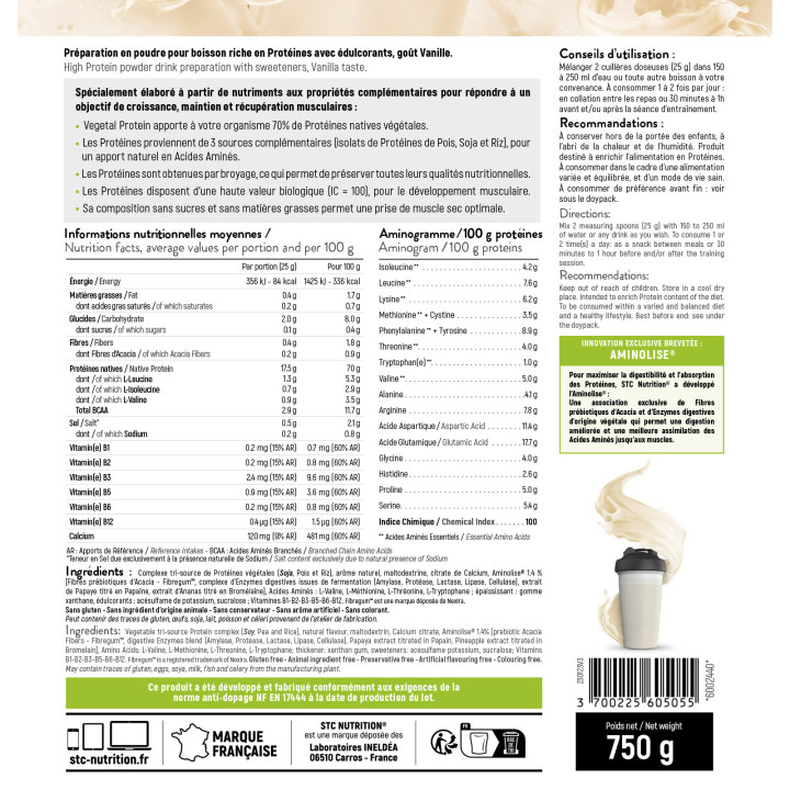 Vegetal Protein : L’alternative 100% végétale - 750g - Vegan