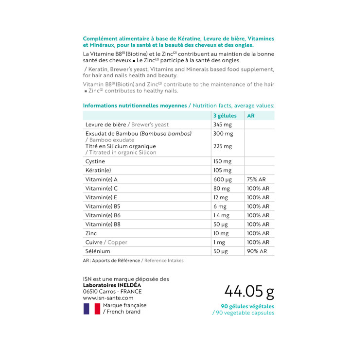 Keraforce ISN - Nourrit les cheveux et les ongles - Ineldea Santé Naturelle