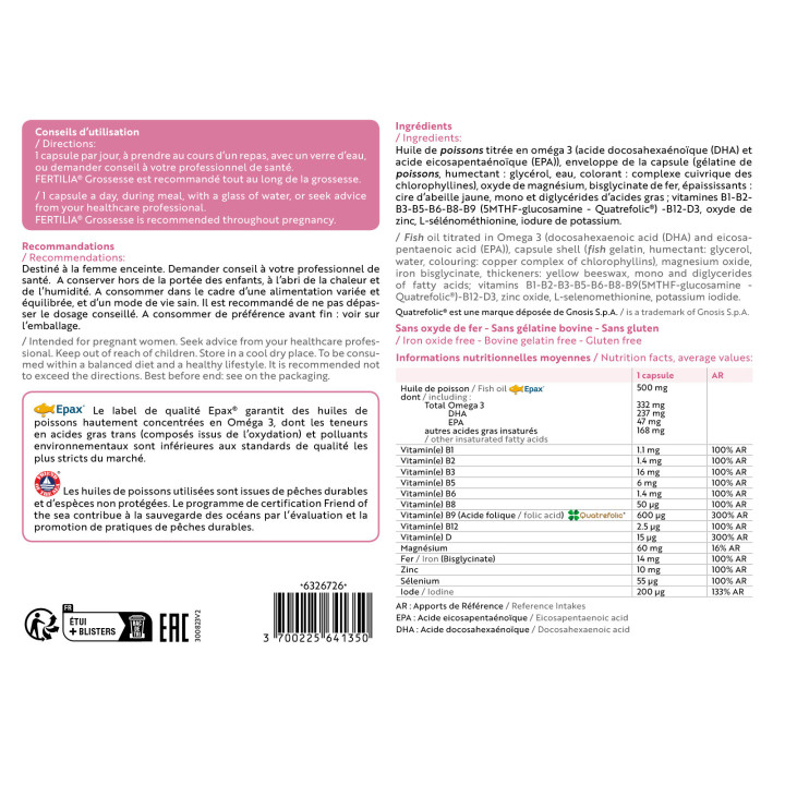FERTILIA® GROSSESSE - Nutriments essentiels pour la femme enceinte