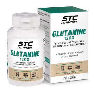 GLUTAMINE 1200 - Récupération physique et Immunité - Vegan - Cure 30j GLUTAMINE 1200 - Récupération physique et Immunité - Vegan - Cure 30j