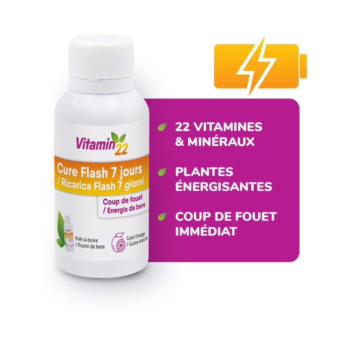 Vitamin'22 Cure Flash 7 jours - Vitamines + Minéraux + Oligo-éléments
