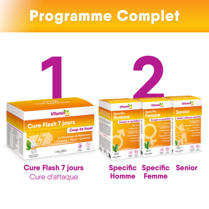 Vitamin'22 Cure Flash 7 jours - Vitamines + Minéraux + Oligo-éléments