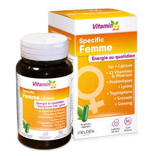 Vitamin'22 Specific Femme - Cure Vitamines pour Femme - 60 gélules