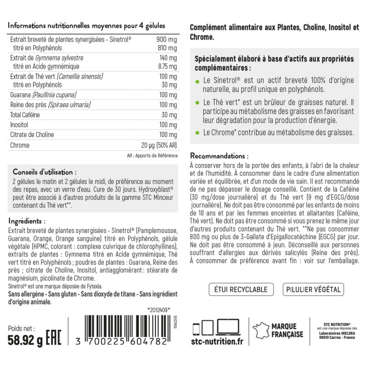 Hydroxyblast STC Nutrition - Brûle-graisses - Vegan - 120 gélules