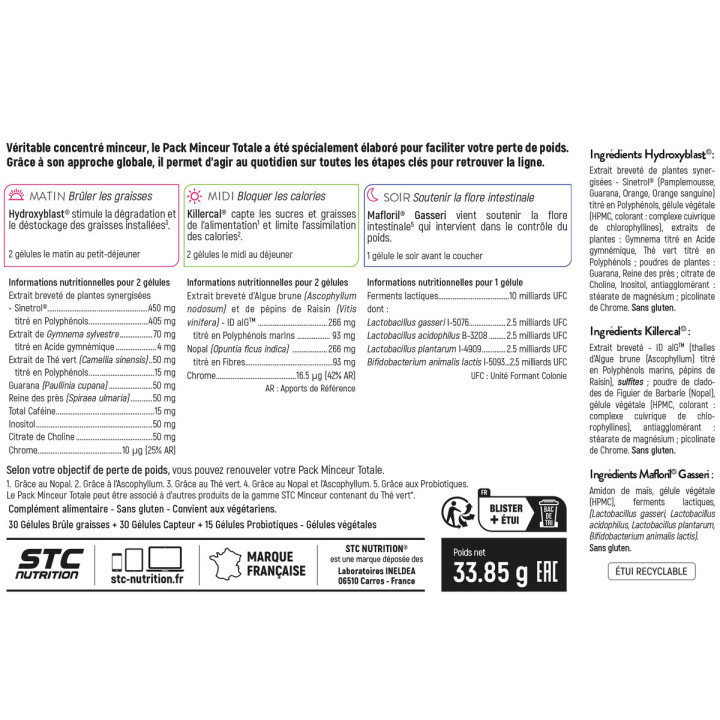 Pack minceur totale STC Nutrition: favorise la perte de poids