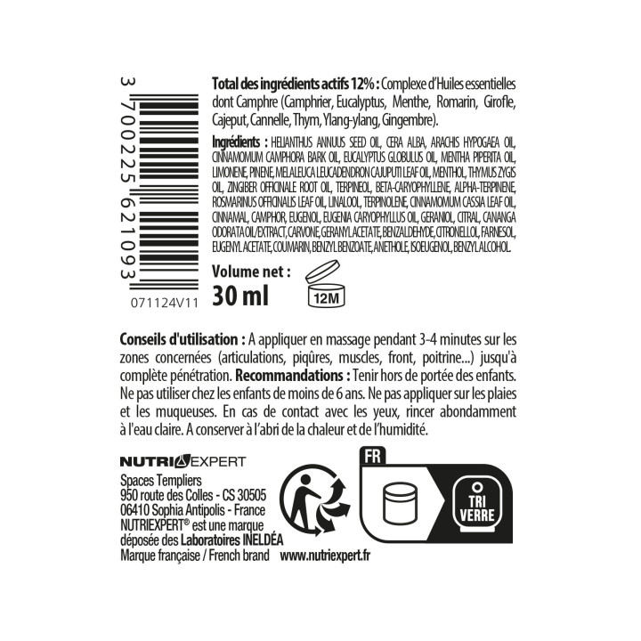 Baume Chinois Ineldea - Apaise douleurs et contusions - Pot de 30 g