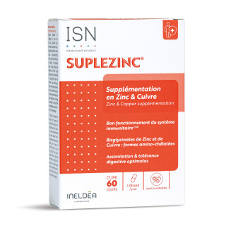 SUPLEZINC - Supplémentation en cuivre et en zinc - 60 gélules