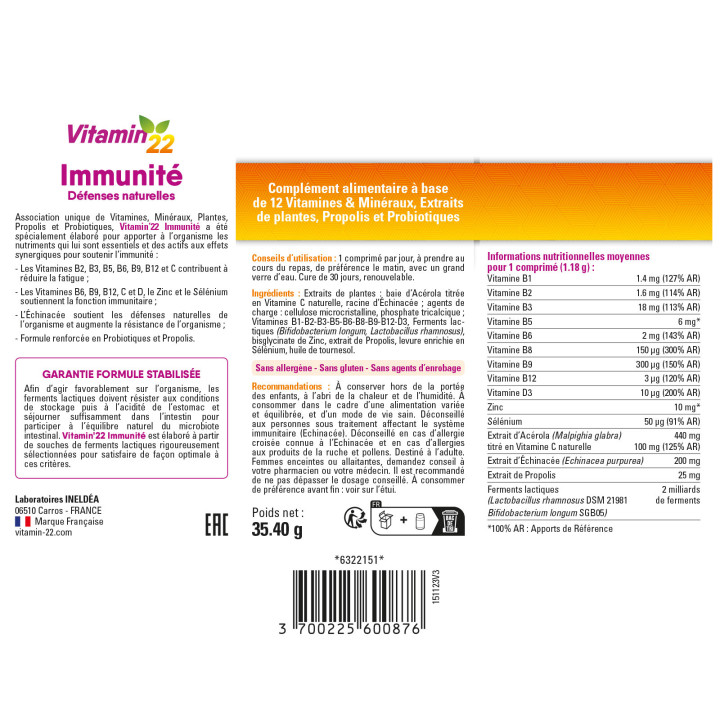 VITAMIN'22 IMMUNITE - Défenses Naturelles & Résistance