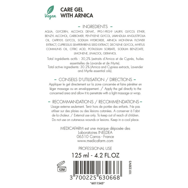 Gel de soin Trauma-K effet froid Medicafarm