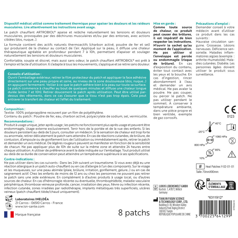 ARTROBIOL® PATCHS CHAUFFANTS - Confort musculaire ARTROBIOL® PATCHS CHAUFFANTS - Confort musculaire