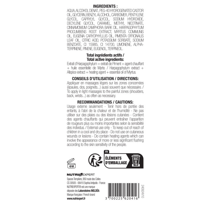 Gel Artrogenol - Confort et souplesse des articulations - Tube 100 ml.