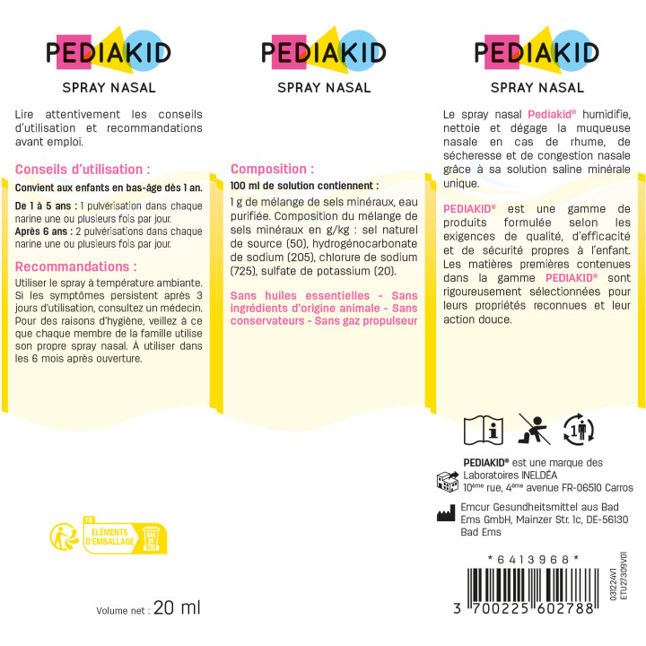 Pack Nez-Gorge Sirop & Spray Pediakid - Renforce système immunitaire