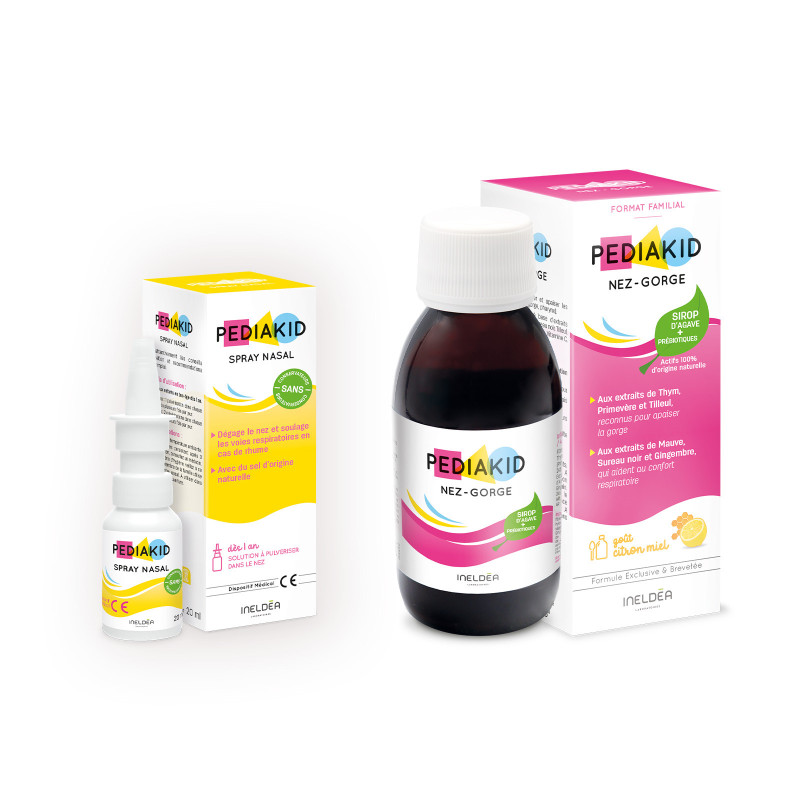 Pack Nez-Gorge Sirop & Spray Pediakid - Renforce système immunitaire Pack Nez-Gorge Sirop & Spray Pediakid - Renforce système immunitaire