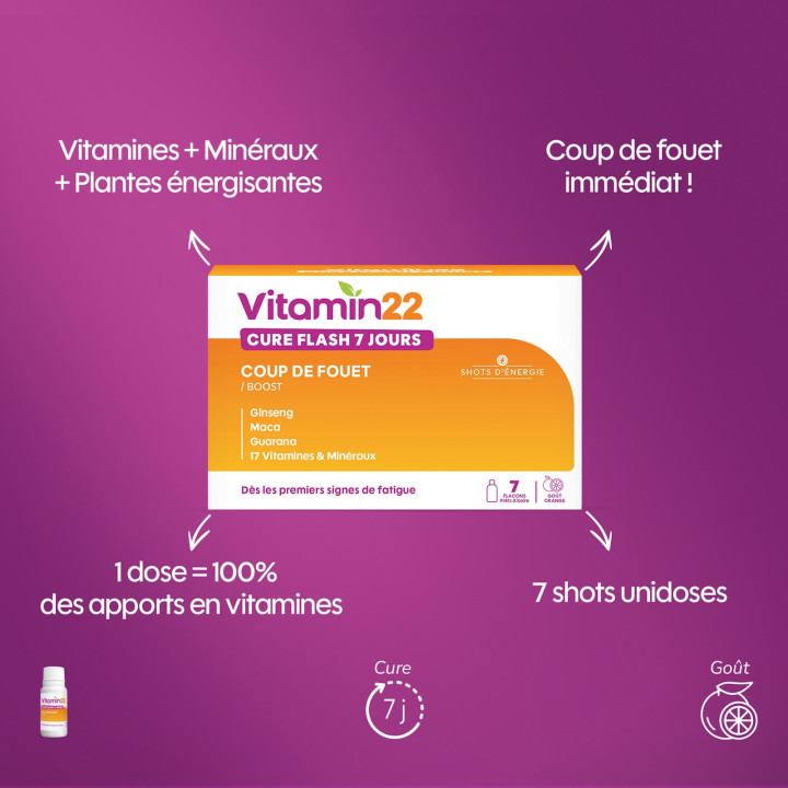 Vitamin'22 Cure Flash 7 jours - Vitamines + Minéraux + Oligo-éléments