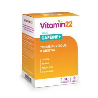 Vitamin'22 Caféine+ - Énergie & Vitalité quotidienne - 14 sticks