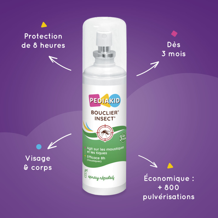 Pediakid Bouclier Insect - Protection anti-moustiques 8 heures - 100ml