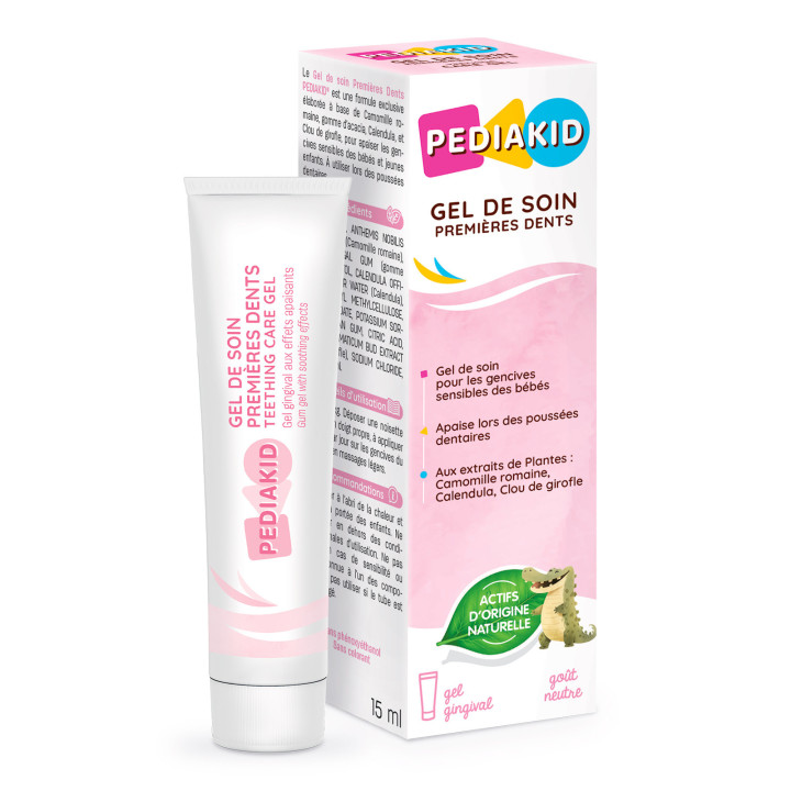 PEDIAKID® Gel de soin Premières Dents - Gel pour les dents bébé - 100% origine naturelle