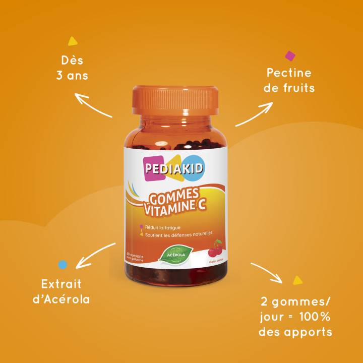 Gommes Vitamine C enfant Pédiakid - Energie Enfants