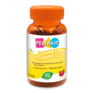 PEDIAKID® Gommes Vitamine D3 - Croissance et résistance - 60 oursons