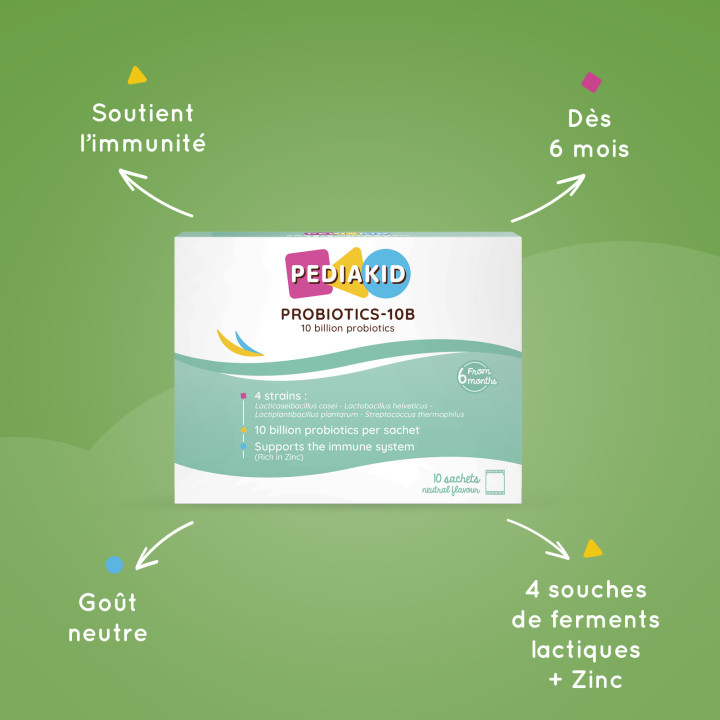Pediakid Probiotiques-10M - Rééquilibre flore intestinale - Dès 6 mois