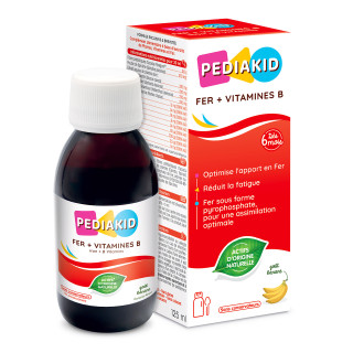 Pediakid Fer + Vitamines B - Réduit la fatigue - 125ml - Dès 4 mois
