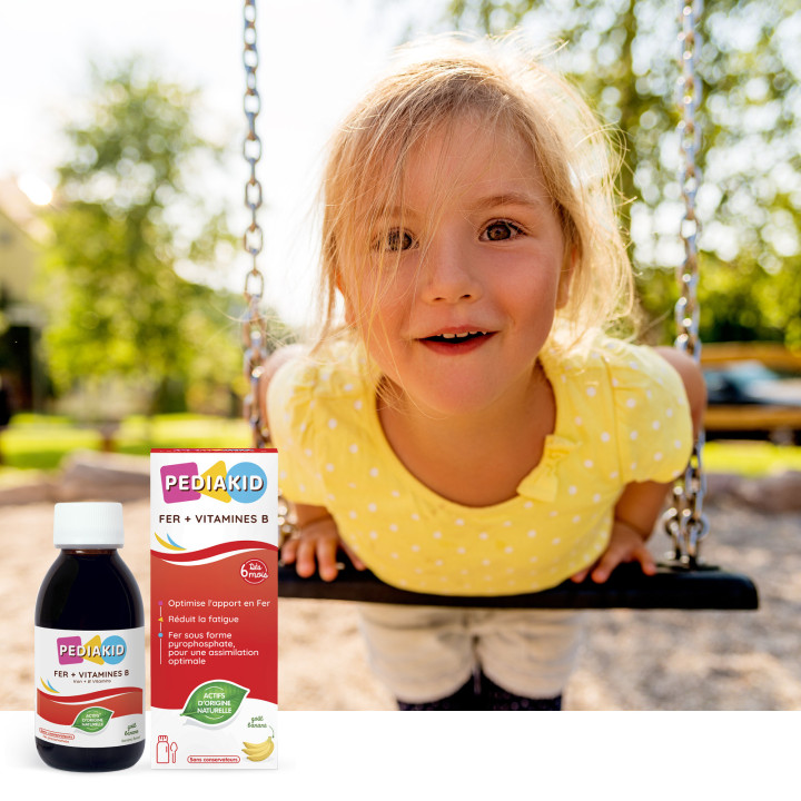 Pediakid Fer + Vitamines B - Réduit la fatigue - 125ml - Dès 4 mois