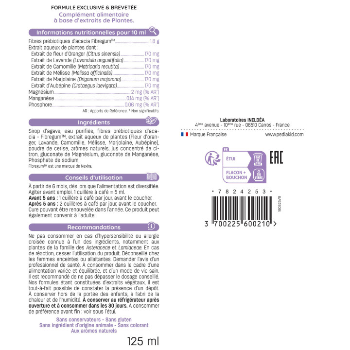 Pédiakid Sommeil : Sirop pour bébé dormir - Sirop sommeil enfant