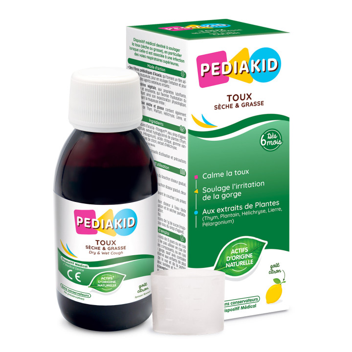 PEDIAKID® Toux Sèche & Grasse sirop 125ml : Calme la toux