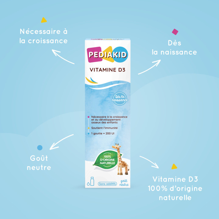 PEDIAKID® Vitamine D3 - Optimise les apports en vitamine D - 20ml