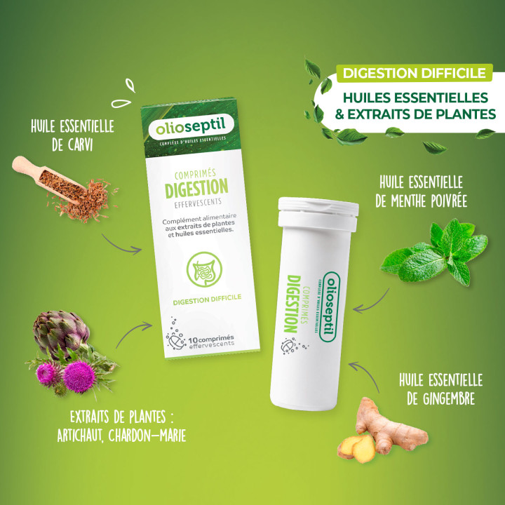 Comprimés Effervescents Digestion – 3 huiles essentielles & plantes