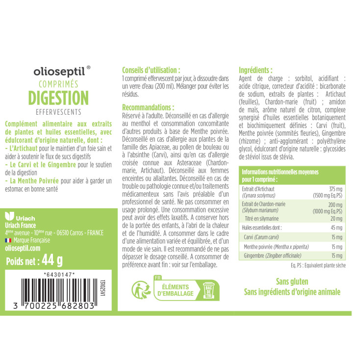 Comprimés Effervescents Digestion – 3 huiles essentielles & plantes