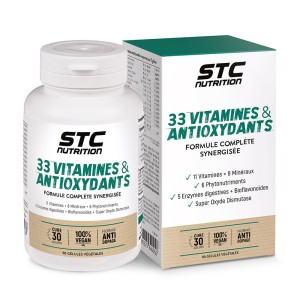 33 Vitamines & Antioxydants STC Nutrition - Résistance au stress - 30j 33 Vitamines & Antioxydants STC Nutrition - Résistance au stress - 30j